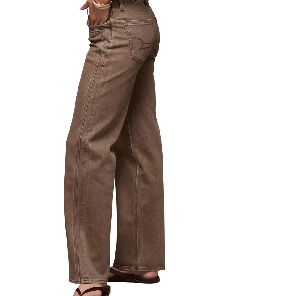 American Eagle Jeans Women's 18 Short Petite Brown Stovepipe Straight Neutral